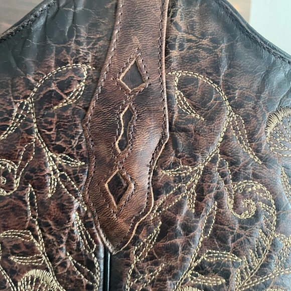 Corral Brown Heeled Boots with Intricate Embossed Design - Picture 8 of 10